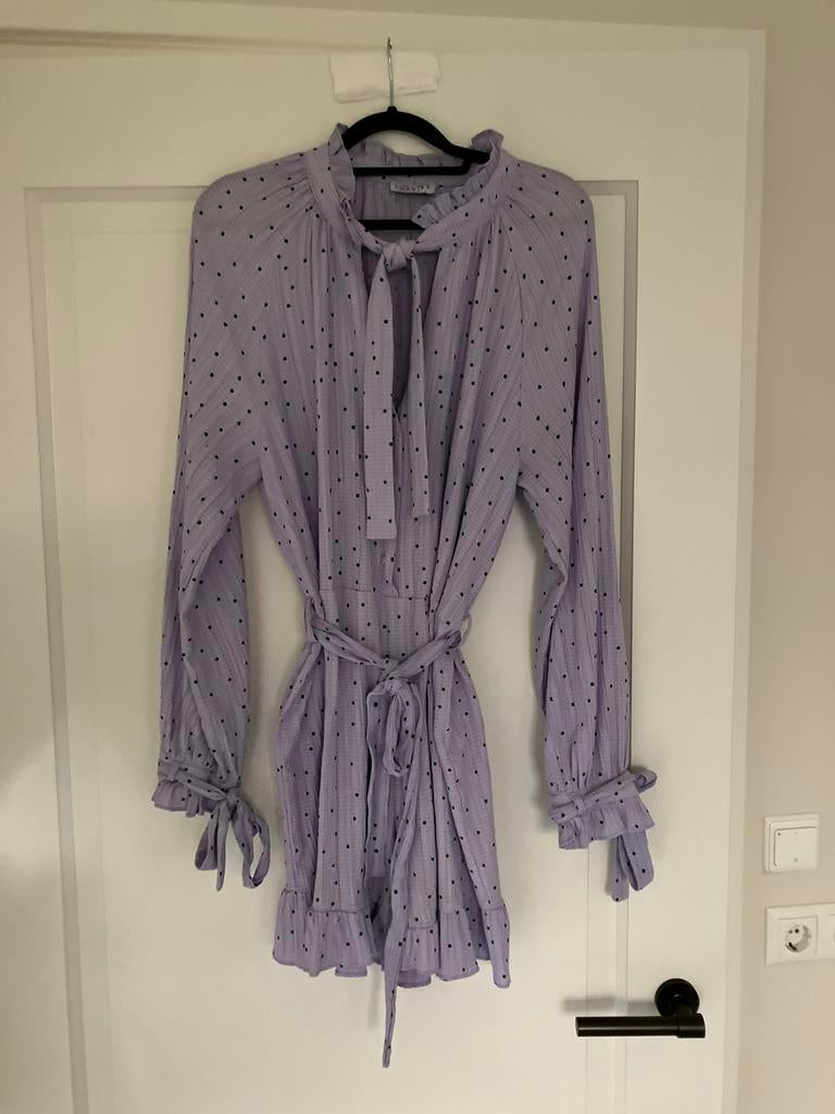 Loavies korte jumpsuit paars met stipjes M, Kleding | Dames, Jumpsuits, Ophalen of Verzenden, Zo goed als nieuw, Paars