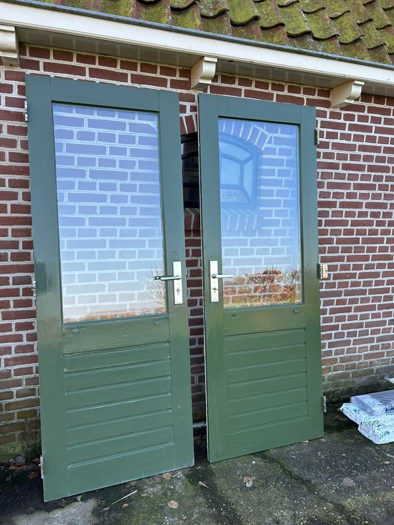 Achterdeur 78x207cm. driepuntssluiting, Ophalen, Minder dan 80 cm, 200 tot 215 cm, Glas