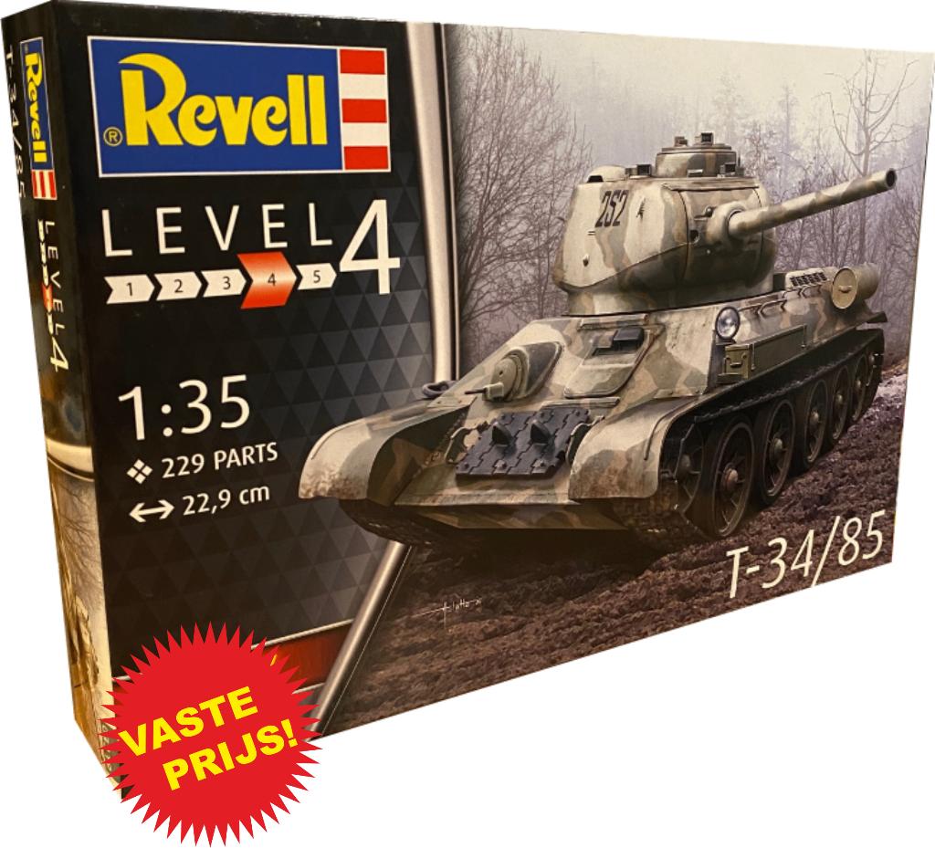 T-34/85 (Revell 03319) 1/35, Tank, Nieuw, Ophalen of Verzenden, 1:32 tot 1:50