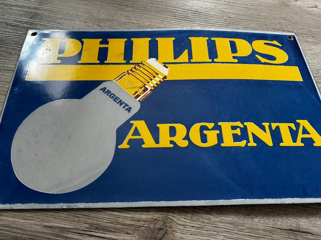 Te koop: Philips Argenta reclamebord, Ophalen of Verzenden, Gebruikt, Reclamebord