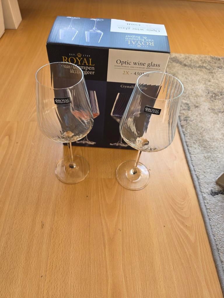 Royal Optic Wijn Glazen - Set van 2, Ophalen, Glas of Glazen, Nieuw, Glas