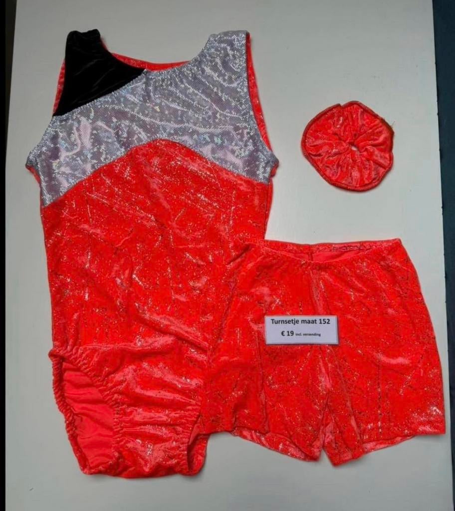Turnsetje maat 152 oranje nieuw, Nieuw, Oranje, Ophalen of Verzenden, Turnpak(je)