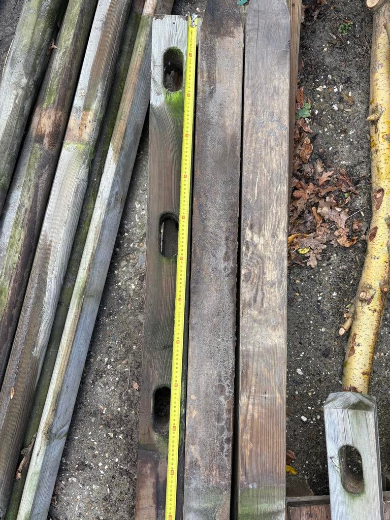 Houten weidehekwerk / rijbaan hekwerk palen, Ophalen, Gebruikt, Hout, Overige typen