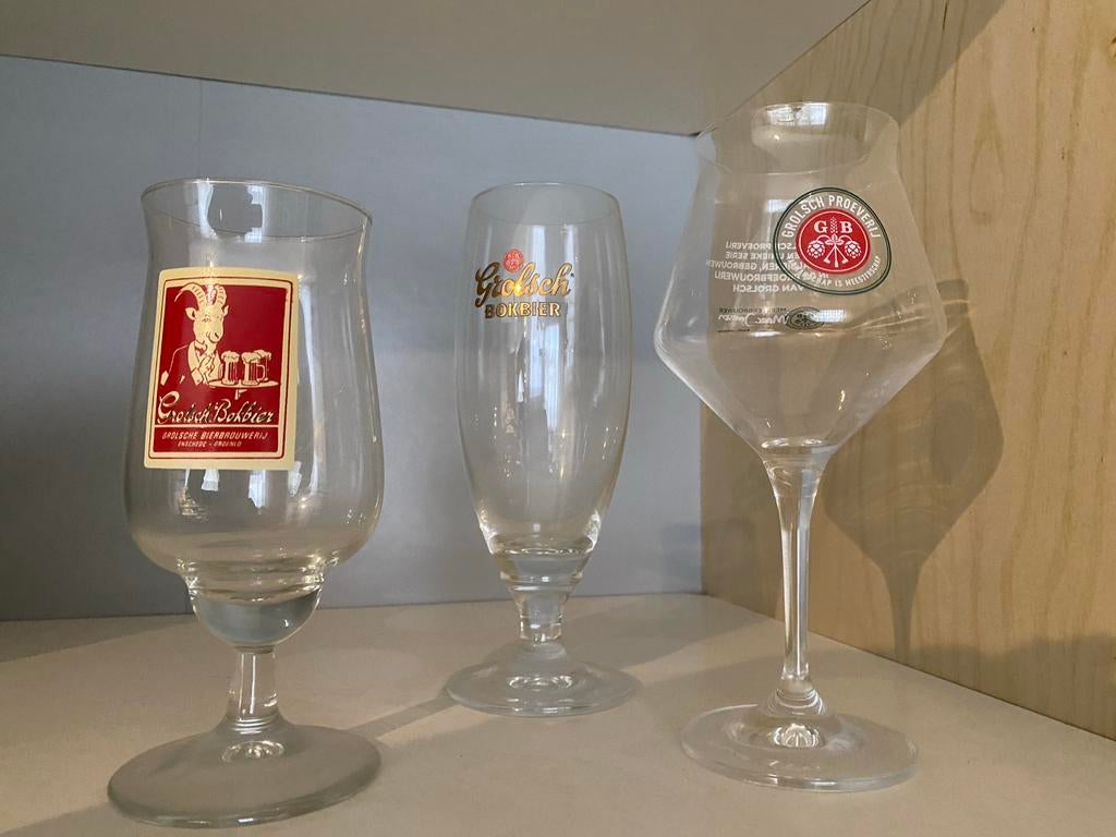 Grolsch bierglazen collectie - oude glazen en specials, Ophalen of Verzenden, Zo goed als nieuw, Glas of Glazen, Grolsch