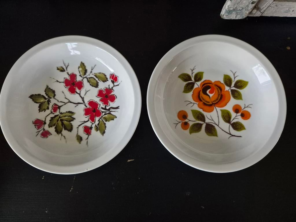 2 borden met bloemen Bavaria Schumann Arzberg Germany, Ophalen of Verzenden