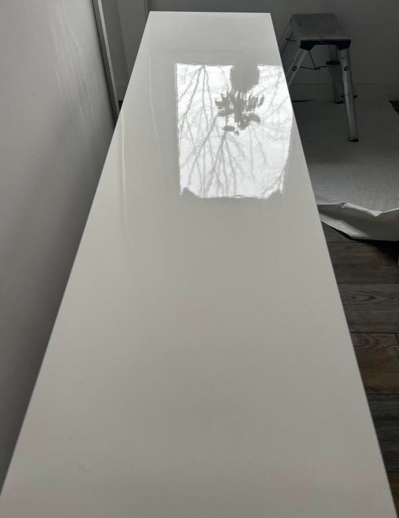 IKEA Lack TV-meubel/audiokast wit, Ophalen, Gebruikt, 100 tot 150 cm, Minder dan 100 cm