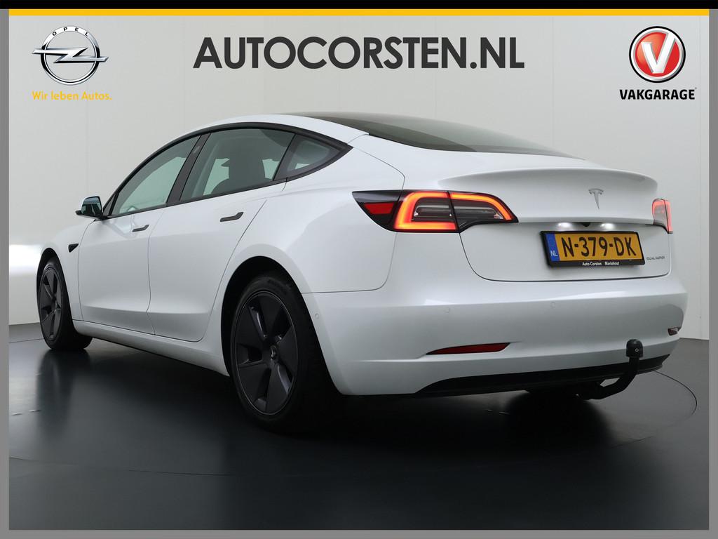 Tesla Model 3 Long Range AWD 75kWh FACELIFT Trekhaak Warmtep, Automaat, Gebruikt, Zwart, 462 pk