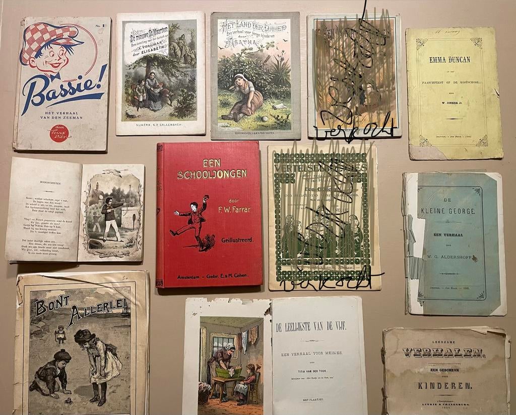 Tien antieke kinderboeken, ook met illustraties,, Antiek en Kunst, Antiek | Boeken en Bijbels, Ophalen of Verzenden