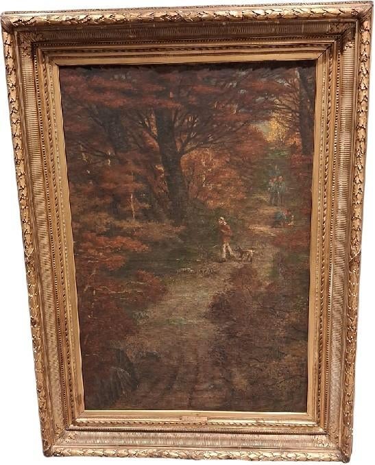 Eugene Smits herfstwandeling in het bos 1826-1912, Antiek en Kunst, Kunst | Schilderijen | Klassiek, Ophalen