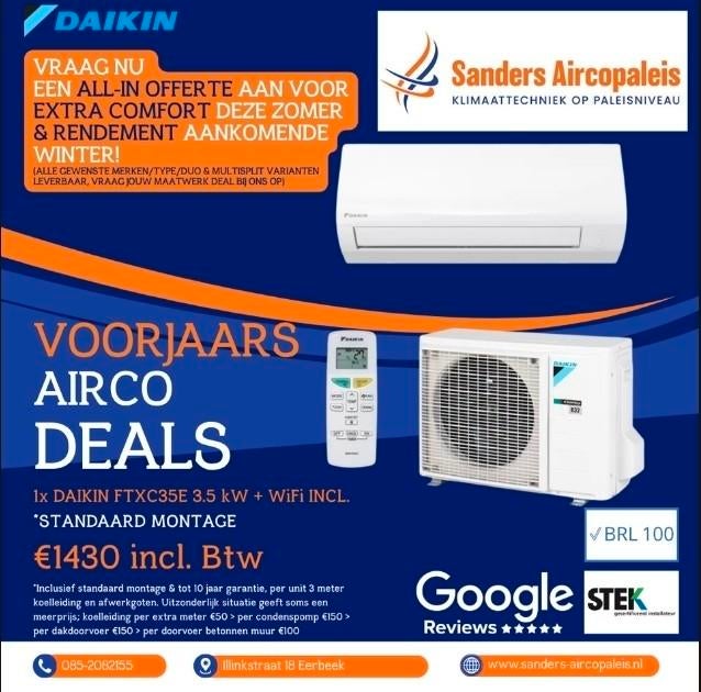 VOORJAARS AANBIEDING DAIKIN/MITSUBISHI/LG/MAXICOOL, Verwarmen, Nieuw, 3 snelheden of meer, Ophalen of Verzenden
