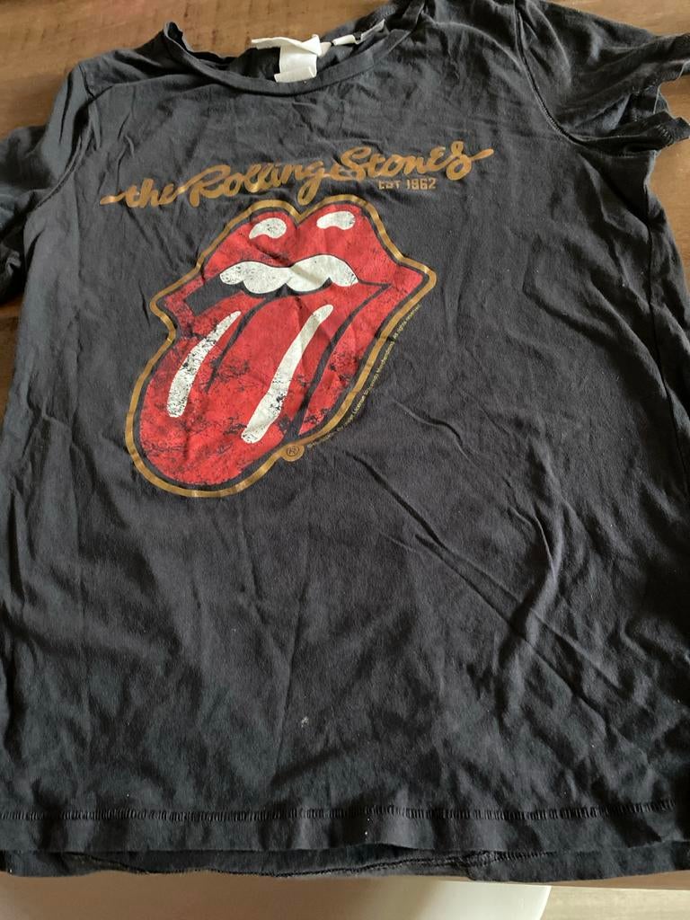 The Rolling Stones T-shirt - Zwart/grijs met logo, Kleding | Dames, T-shirts, Zwart, Ophalen of Verzenden, Korte mouw, Maat 36 (S)