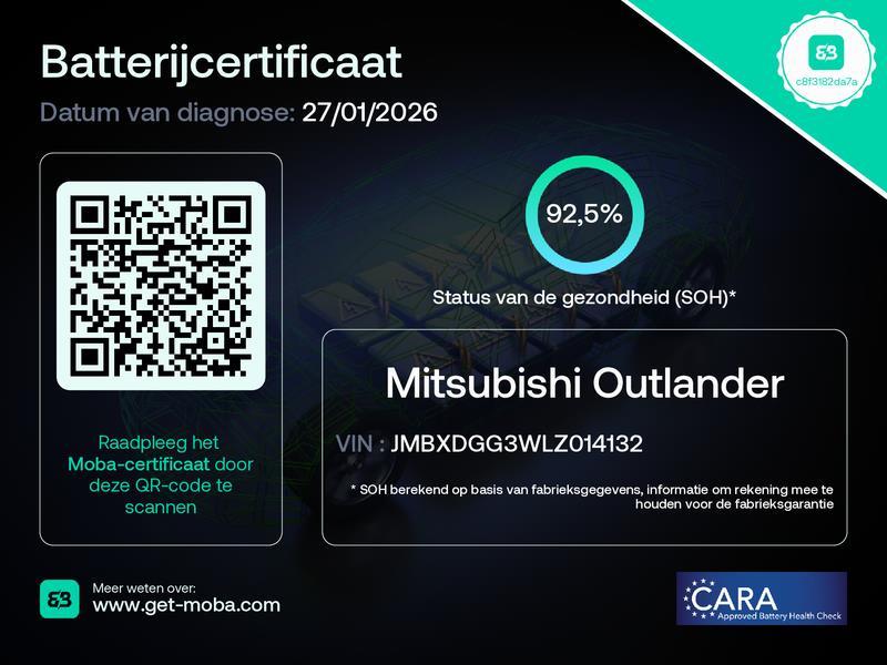 Mitsubishi Outlander 2.4 PHEV Intense+ 92,5% SoH [Open dak|T, Automaat, 135 pk, 4 cilinders, 1865 kg