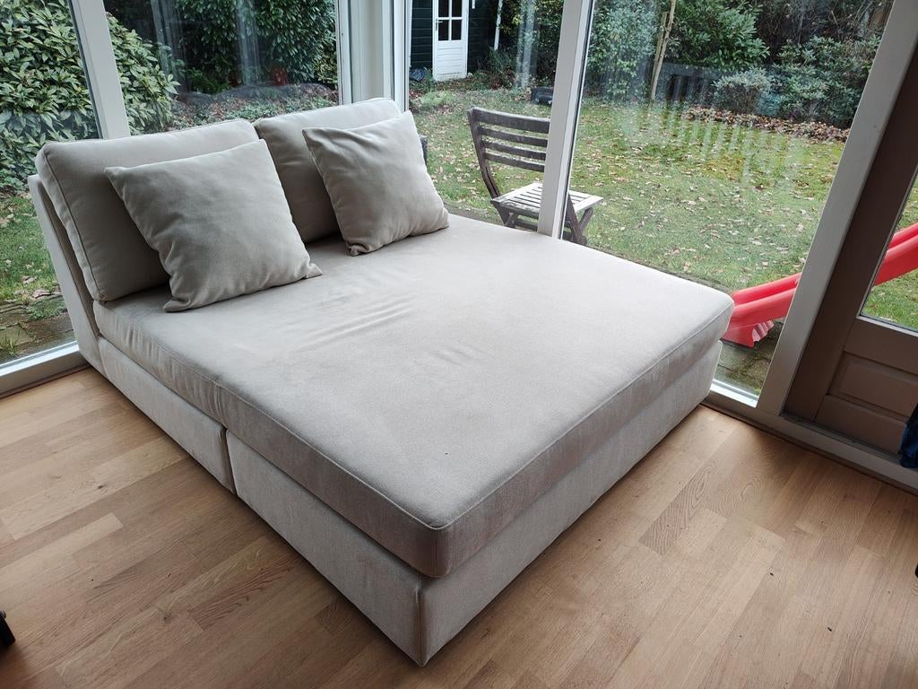 Bioscoopbank / Loungebank Bram Style and Luxury, Mine Beige, Tweepersoons, Ophalen of Verzenden, Zo goed als nieuw, Minder dan 150 cm