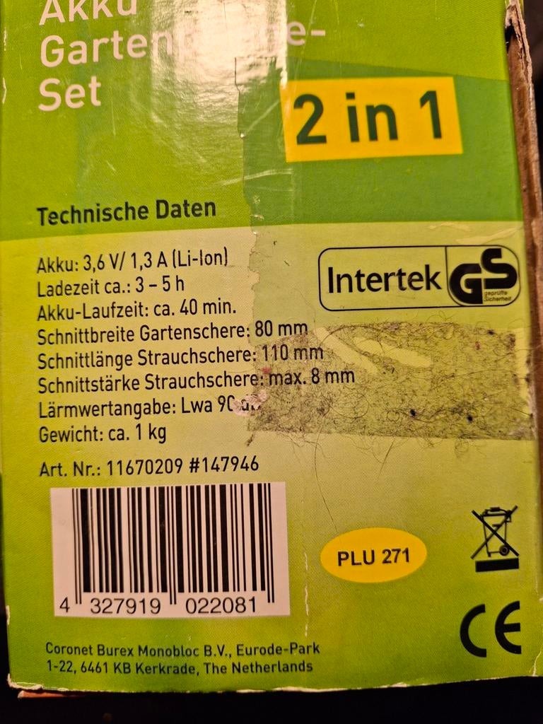 Nieuw Accu Tuinverzorgingsset 2-in-1 - Gras- en Struikschaar, Tuin en Terras, Ophalen of Verzenden
