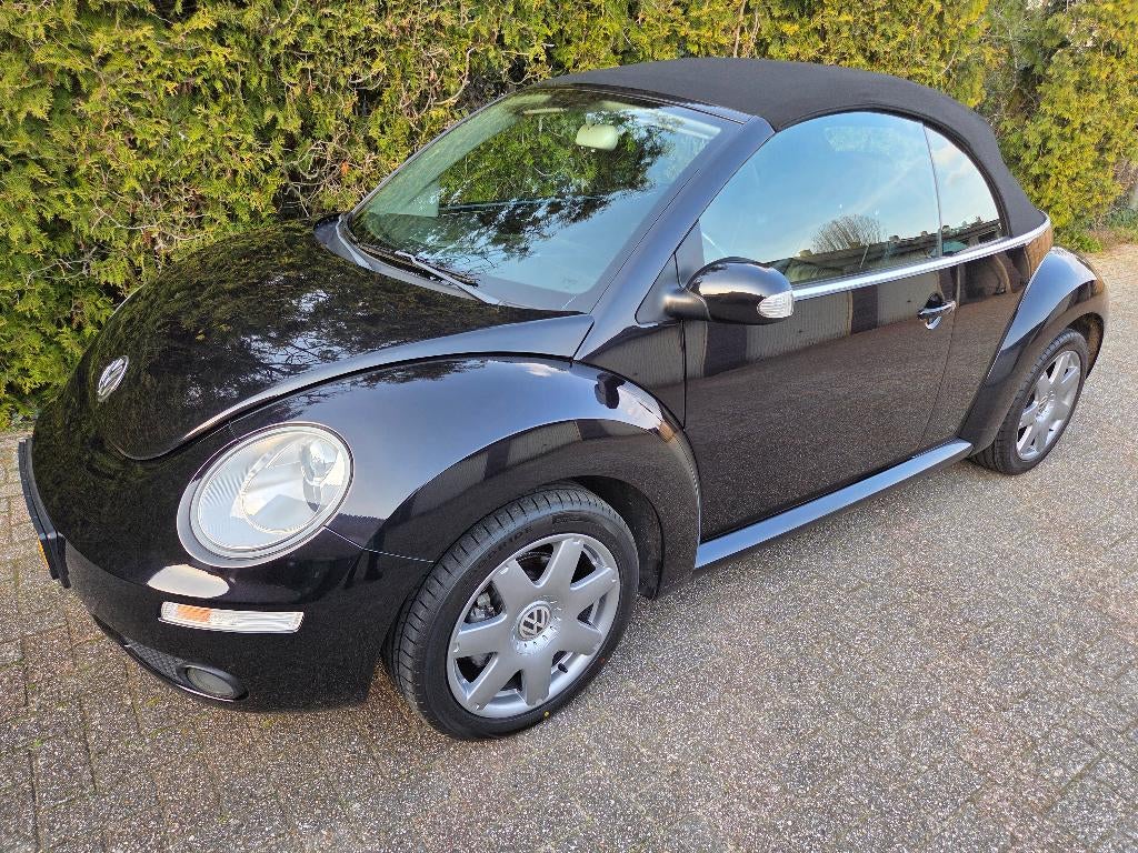 New Beetle Cabrio 1.8 Turbo 2007 138.000 km Leer Airco etc., Auto's, Volkswagen, 4 cilinders, Zwart, Leder, Handgeschakeld