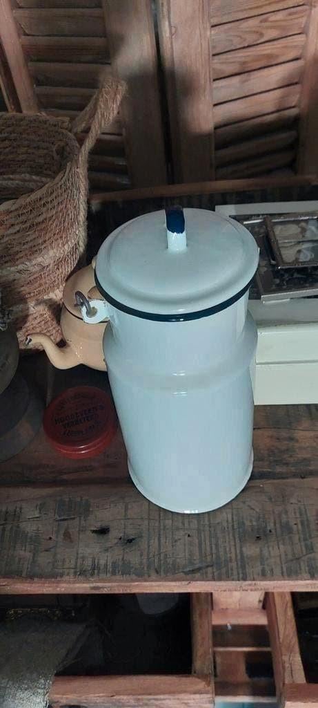 OUD vintage brocante EMAILLE MELKBUS  - MELK- BUS, Ophalen of Verzenden