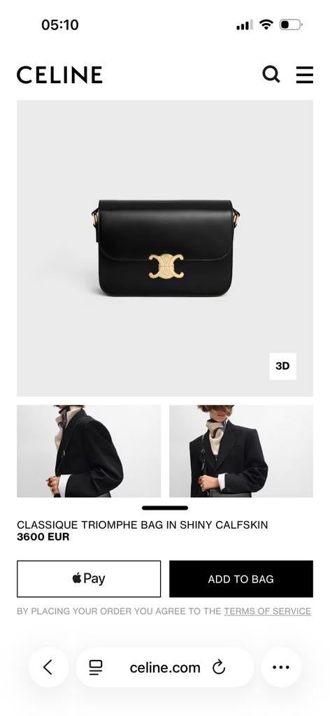 Tas celine, Ophalen, Nieuw, Zwart, Leer