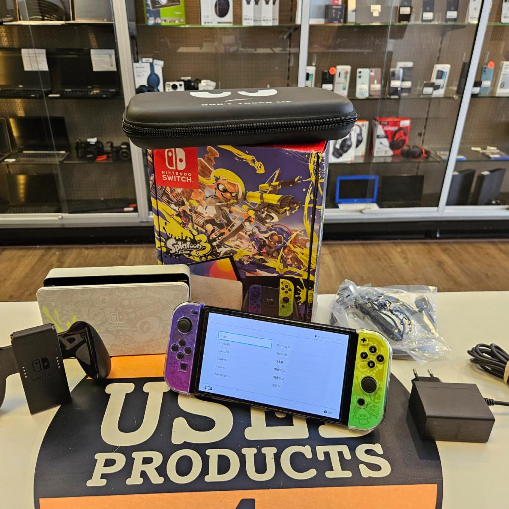 Nintendo Switch Oled Splatoon 3 Edition - Nieuwstaat, Spelcomputers en Games, Spelcomputers | Nintendo Switch, Nintendo, Zo goed als nieuw