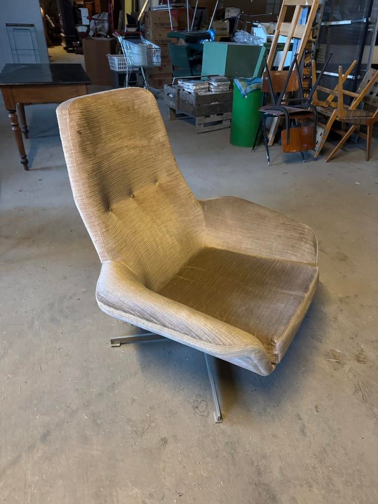 heerlijke vintage draaifauteuil, Ophalen, Gebruikt, 75 tot 100 cm, Stof