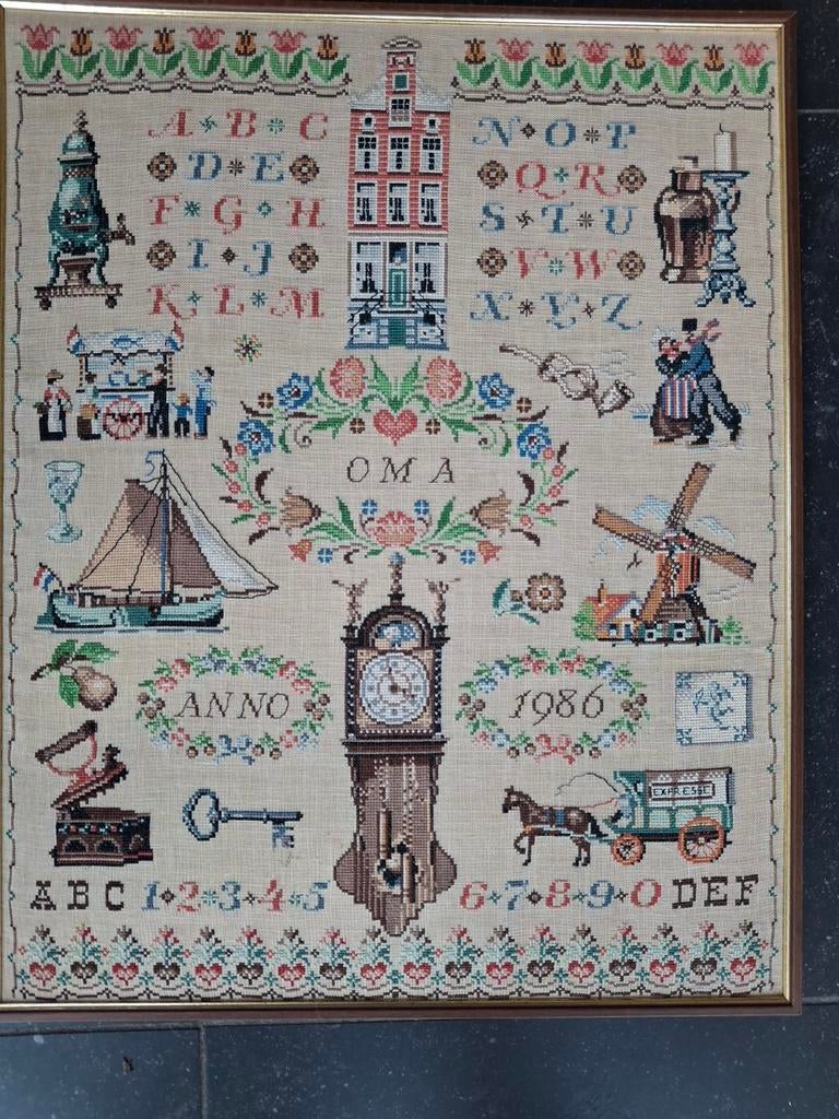 Oude Letterlap - Handwerk Kunst, Ophalen, Gebruikt, Handborduren, Borduurpakket