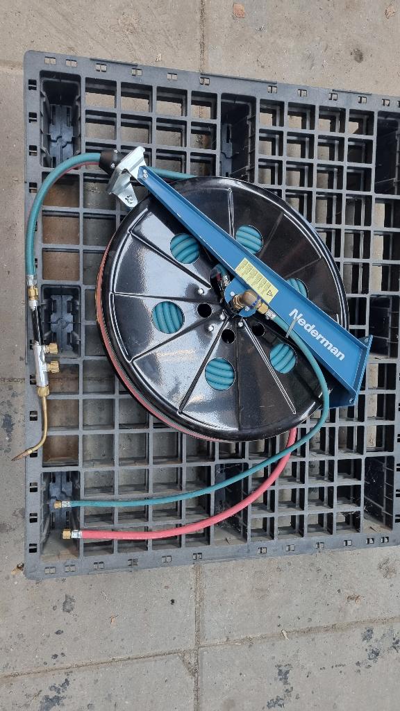 Nederman 876 acetyleen zuurstof haspel 15m met toorts, Ophalen, Zo goed als nieuw, 250 ampère of meer, Overige typen