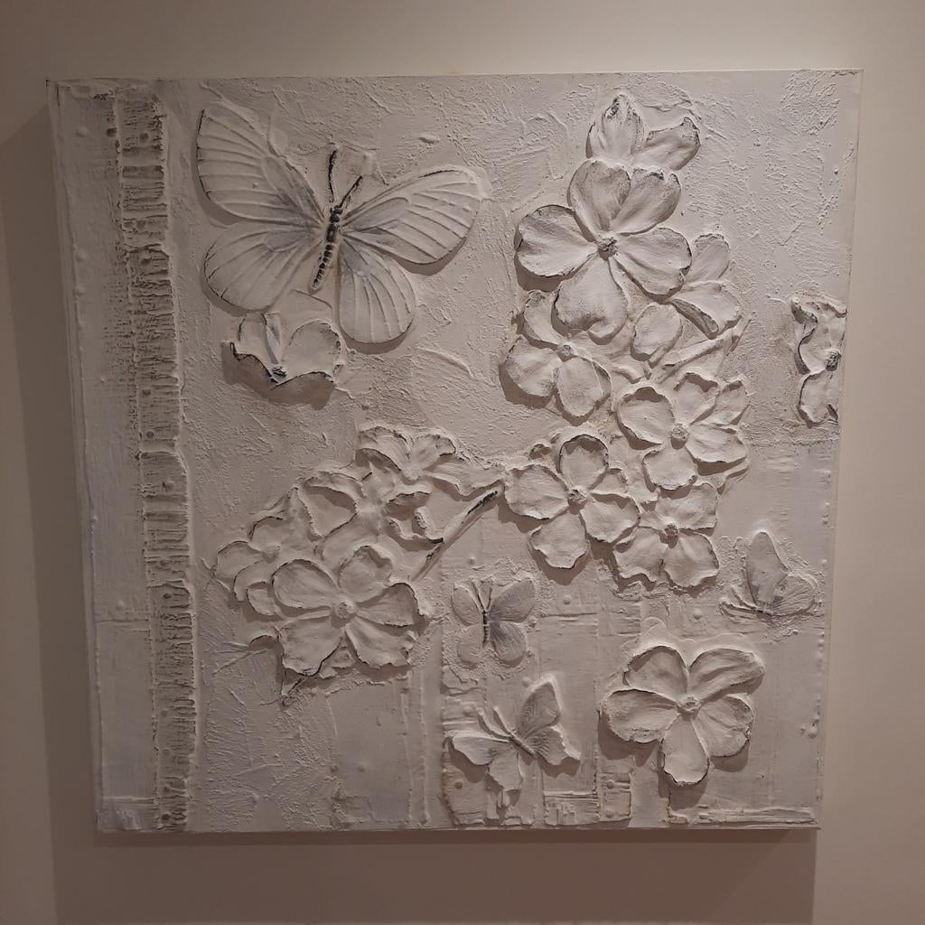 Schilderij 80x80 cm in reliëf, Huis en Inrichting, Woonaccessoires | Schilderijen, Tekeningen en Foto's, Ophalen, Zo goed als nieuw