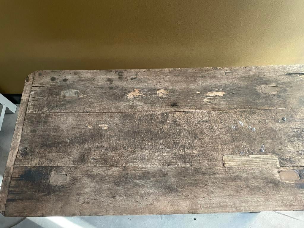 Houten salontafel van Looiershuis, Huis en Inrichting, Gebruikt, 100 tot 150 cm, Eikenhout, Ophalen of Verzenden