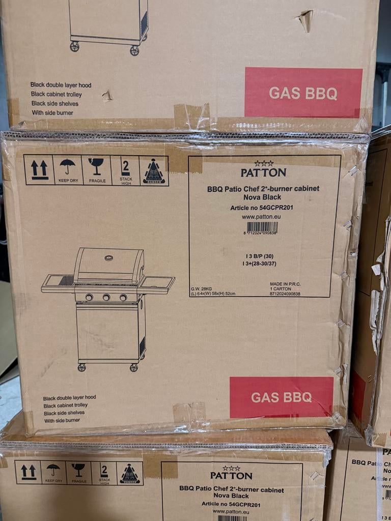 Partij handel gas bbq patton patio chef 2 nova black 8 stuks, Ophalen, Nieuw