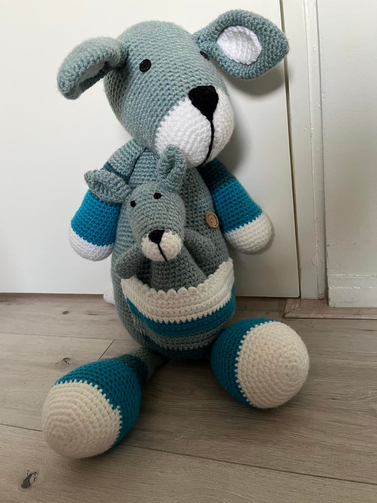 Grote Kangoeroe Knuffel met Baby, Ophalen of Verzenden, Nieuw, Overige typen