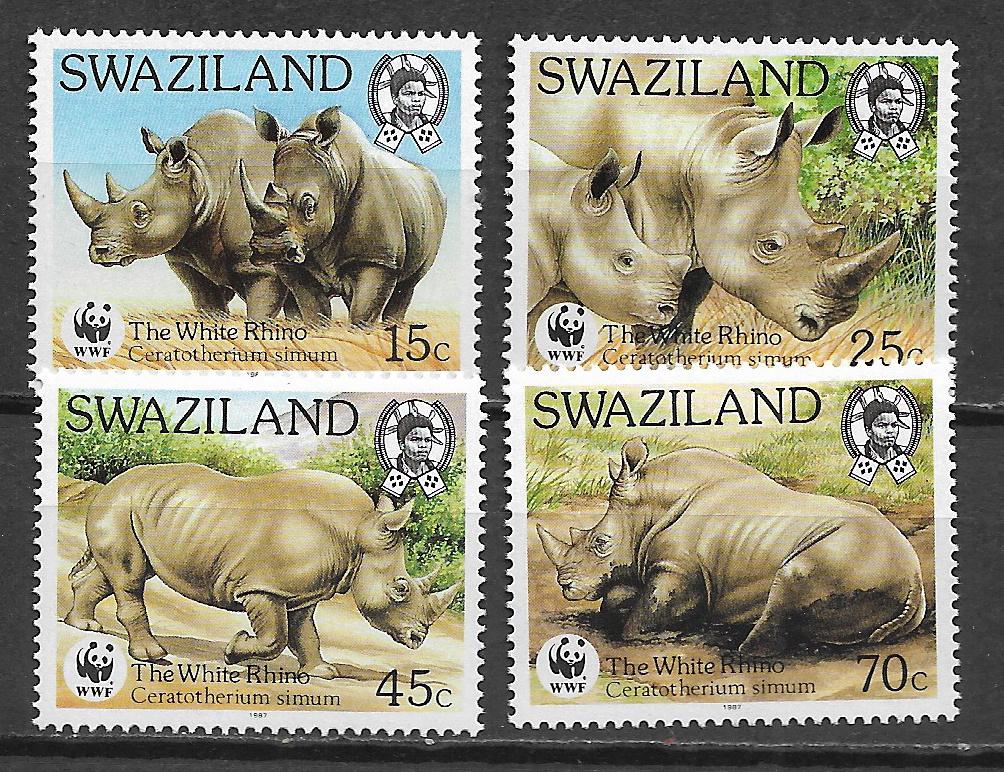 Swaziland 1987 WNF Witte neushoorn postfris, Verzenden, Overige landen, Postfris