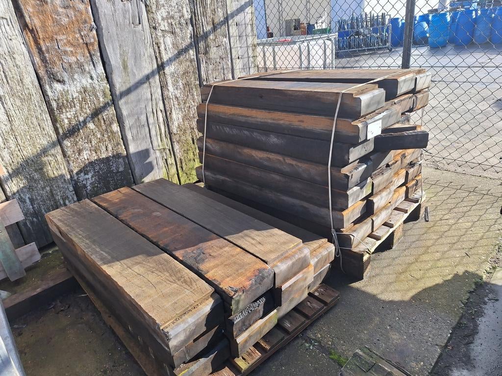 Azobe balken stophout bielzen 10x20x112cm, Biels, Ophalen of Verzenden, Velsenstraat  2, Info@kanzohandelsonderneming.nl