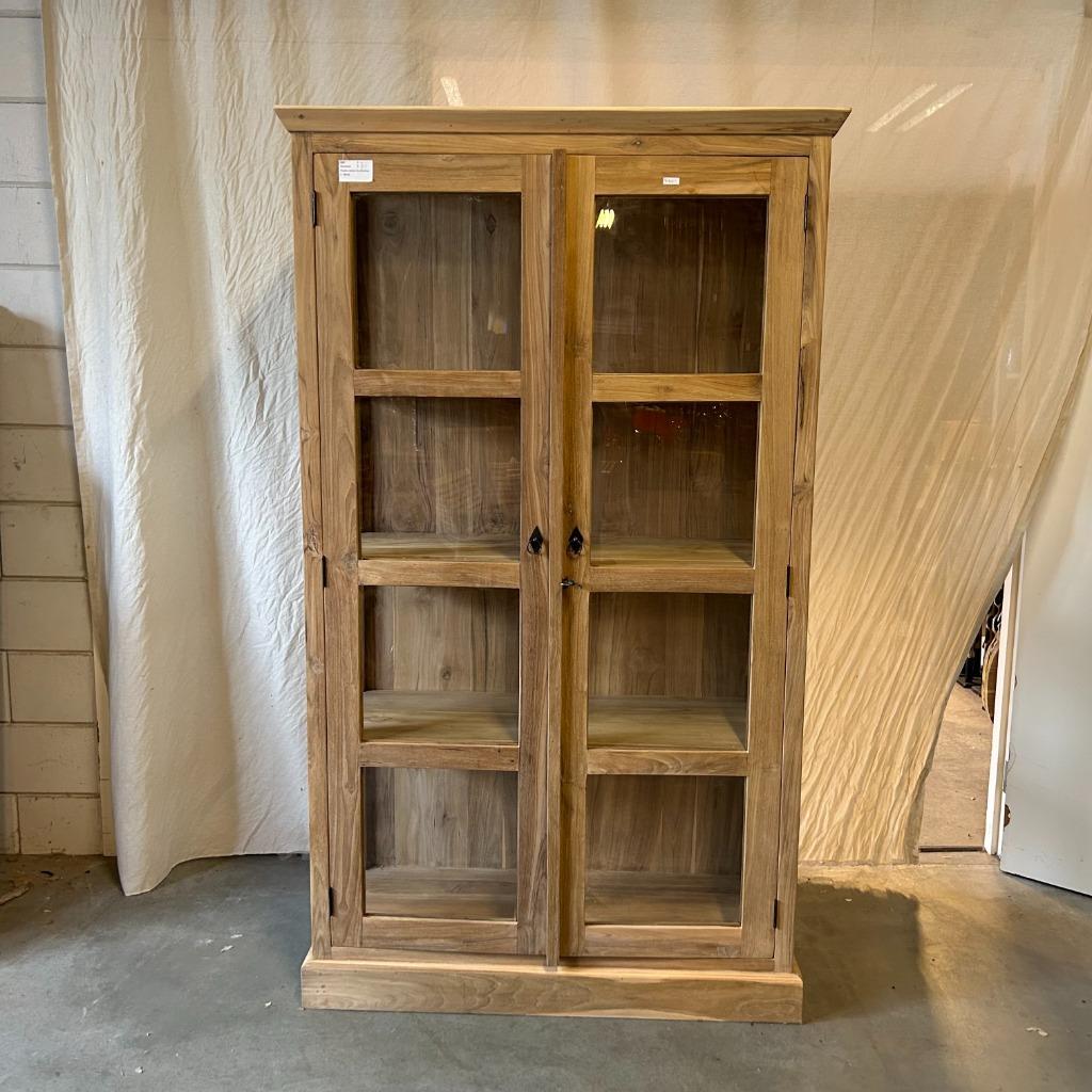 Vitrinekast -massief teak hout - vanaf € 299,- Bij TTM Wonen, Www.ttmwonen.nl, Glas, Www.ttmwonen.nl, Nieuw