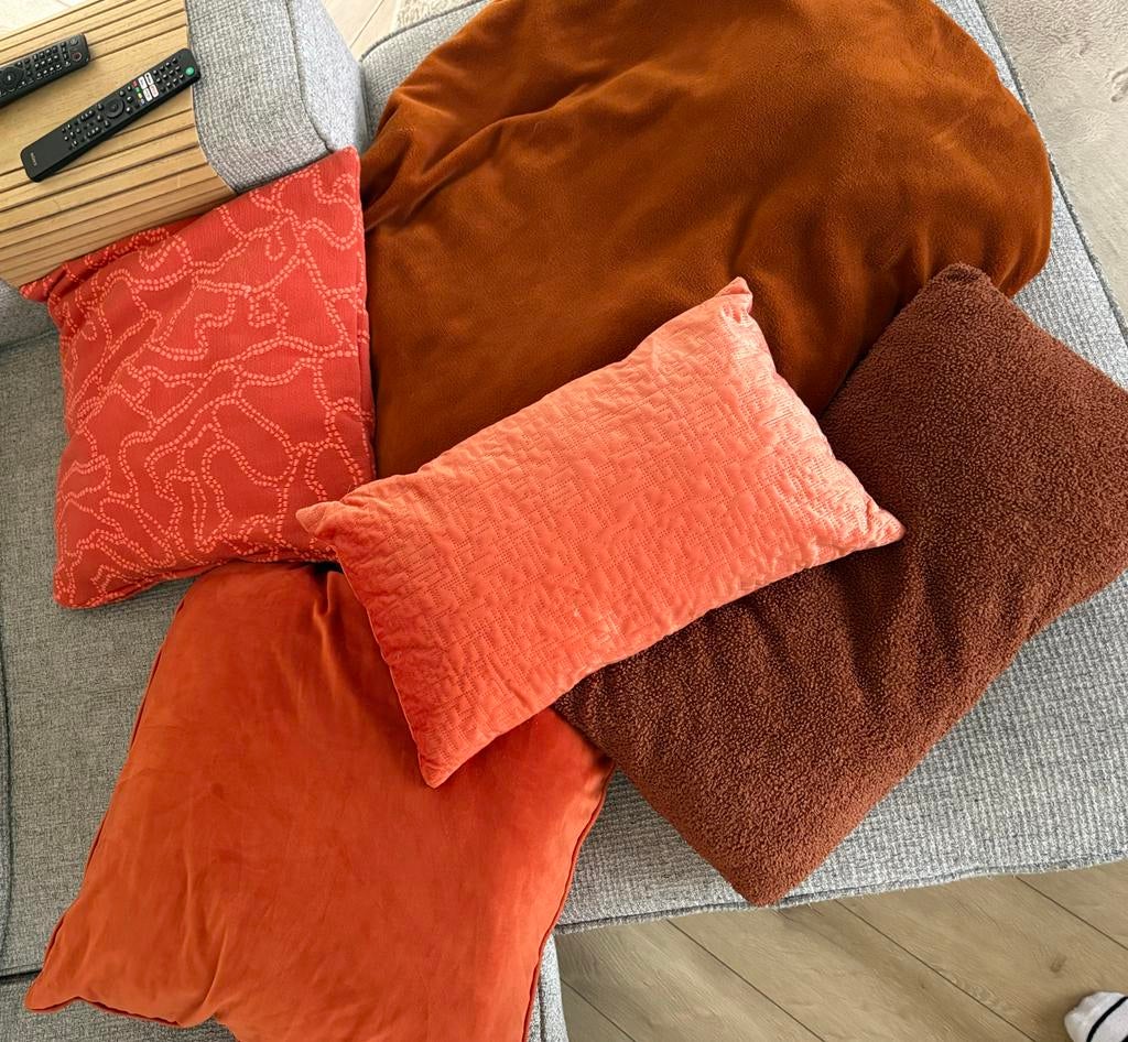 Terracotta kleed Leen Bakker + kussens Loods5, Leenbakker, I, Ophalen, Zo goed als nieuw, Bruin, Rechthoekig