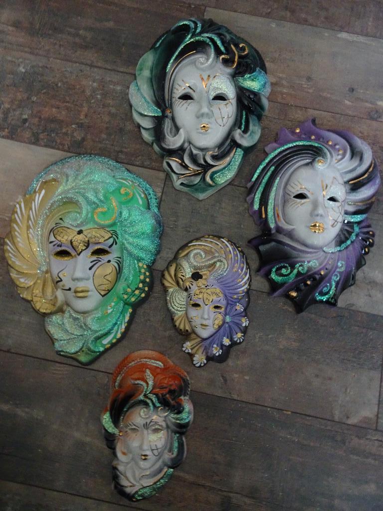 Venetiaanse handgeschilderde porselein carnaval maskers, Ophalen of Verzenden, Nieuw