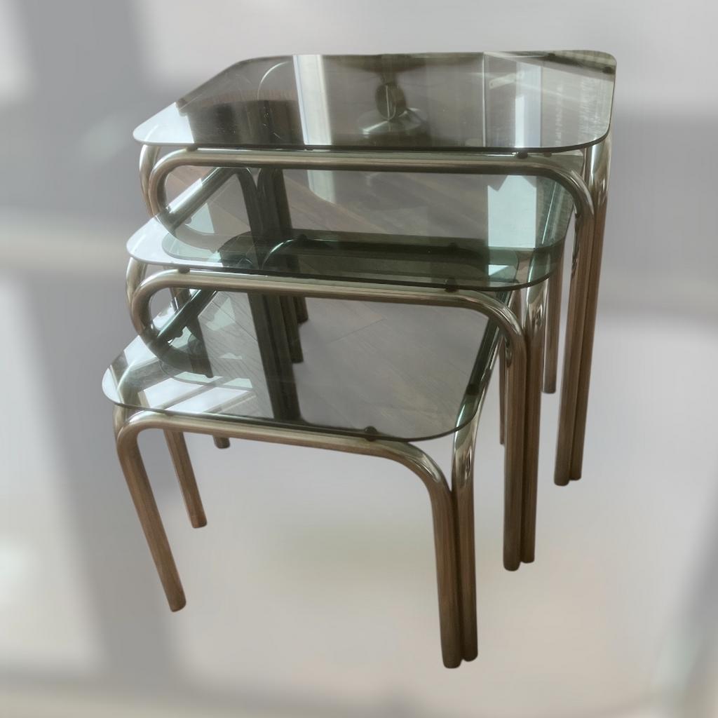 Mimiset spaceage 70 S chroom met rookglas, Ophalen, Minder dan 45 cm, Minder dan 55 cm, Gebruikt