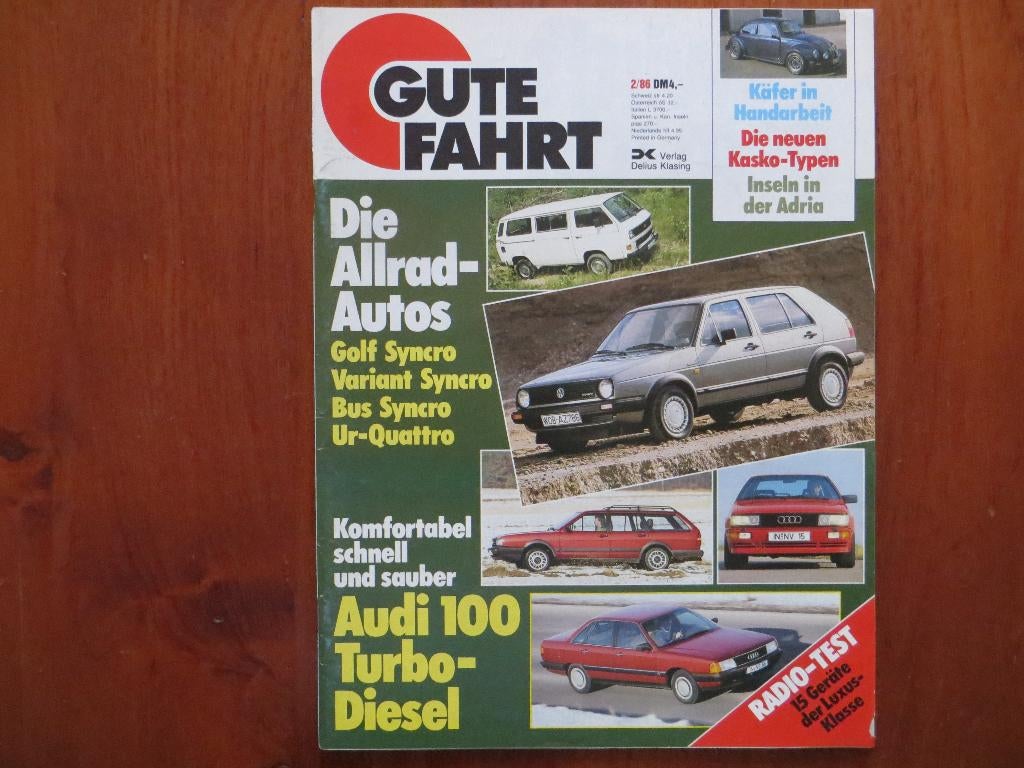 Gute Fahrt 2 1986 Audi 100 TD, Golf Syncro, Passat Variant, Ophalen of Verzenden, Zo goed als nieuw, Audi