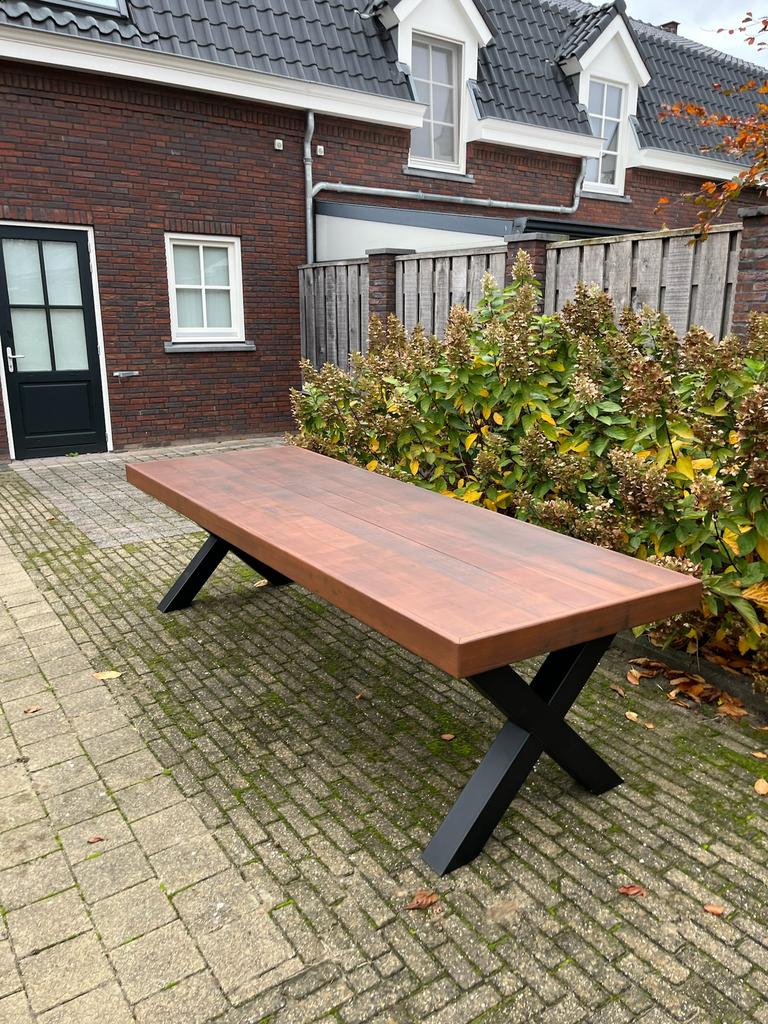 massief hardhouten eettafel – 220x95 cm – maatwerk mogelijk, Ophalen of Verzenden, Nieuw, Rechthoekig, Hout