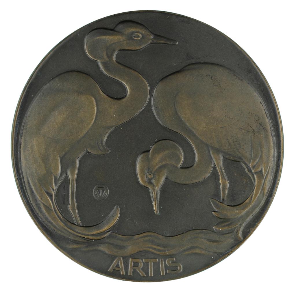 Penning VPK 1930 Tjipke Visser : Natura Artis Magistra, Postzegels en Munten, Penningen en Medailles, Brons, Nederland, Verzenden