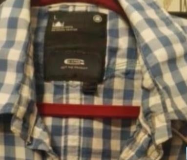 Overhemd Blouse G-star raw Ruiten Wit Blauw Rits cowboy L, Halswijdte 41/42 (L), Gedragen, G-Star RAW, Verzenden