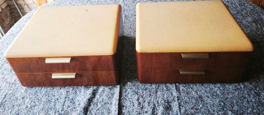 2 vintage jaren 60 A.A Patijn hangende nachtkastjes, Ophalen, Gebruikt, Minder dan 45 cm, Minder dan 55 cm