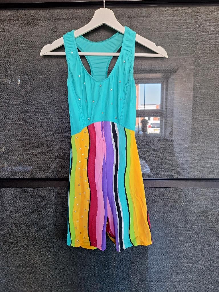 Prachtig kleurig twirlpakje/ turnpakje/ ritmisch gymnastiek, Maat 36 t/m 42, Ophalen, Zo goed als nieuw, Turnpak(je)