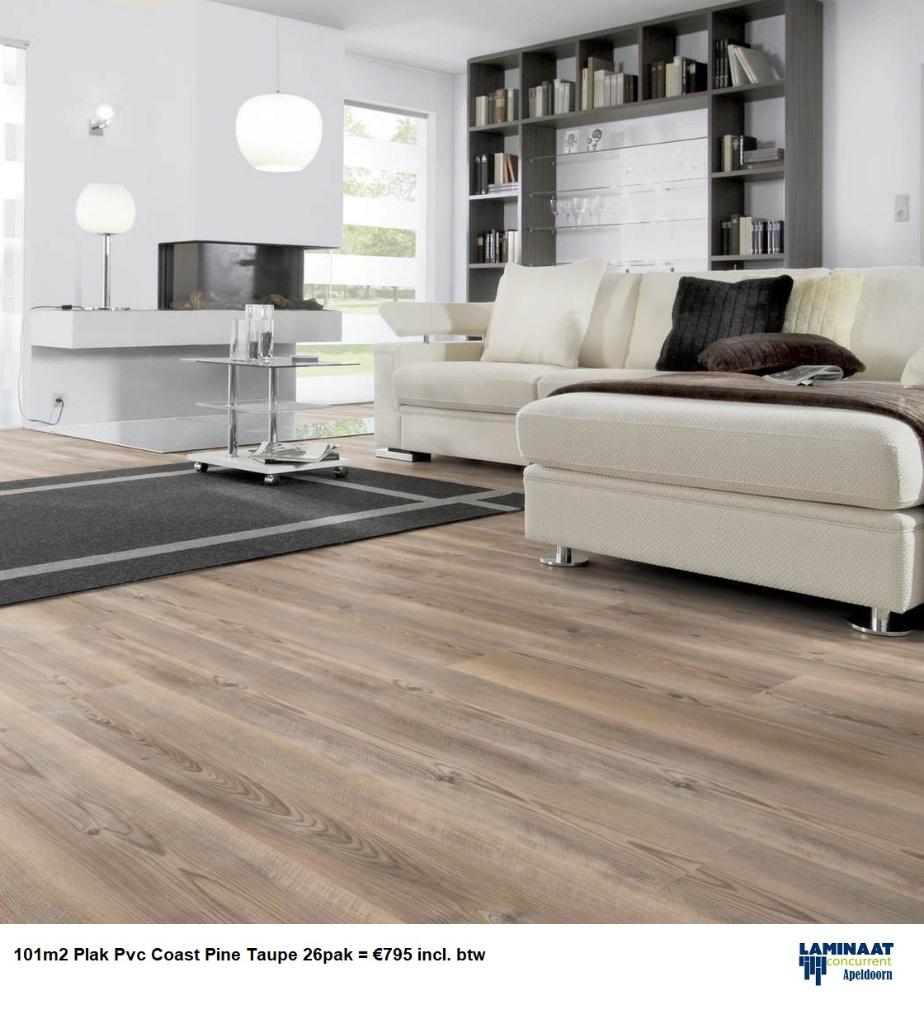 101m2 Plak Pvc Coast Pine Taupe 26pak = €795 incl. btw