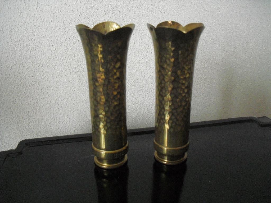 Kogel huls patroon vaasje Cherbourg koper Frankrijk leger, Ophalen of Verzenden, Landmacht, Nederland, Hulzen of Bodemvondsten