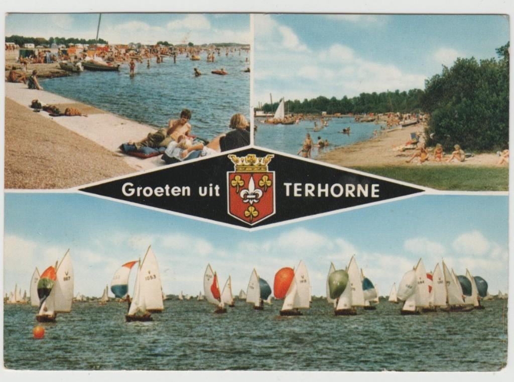 Terhorne  Groeten 3 luik Zeilen Zeilboot Vrijheid Wedstrijd, Verzamelen, Ansichtkaarten | Nederland, Verzenden, 1960 tot 1980