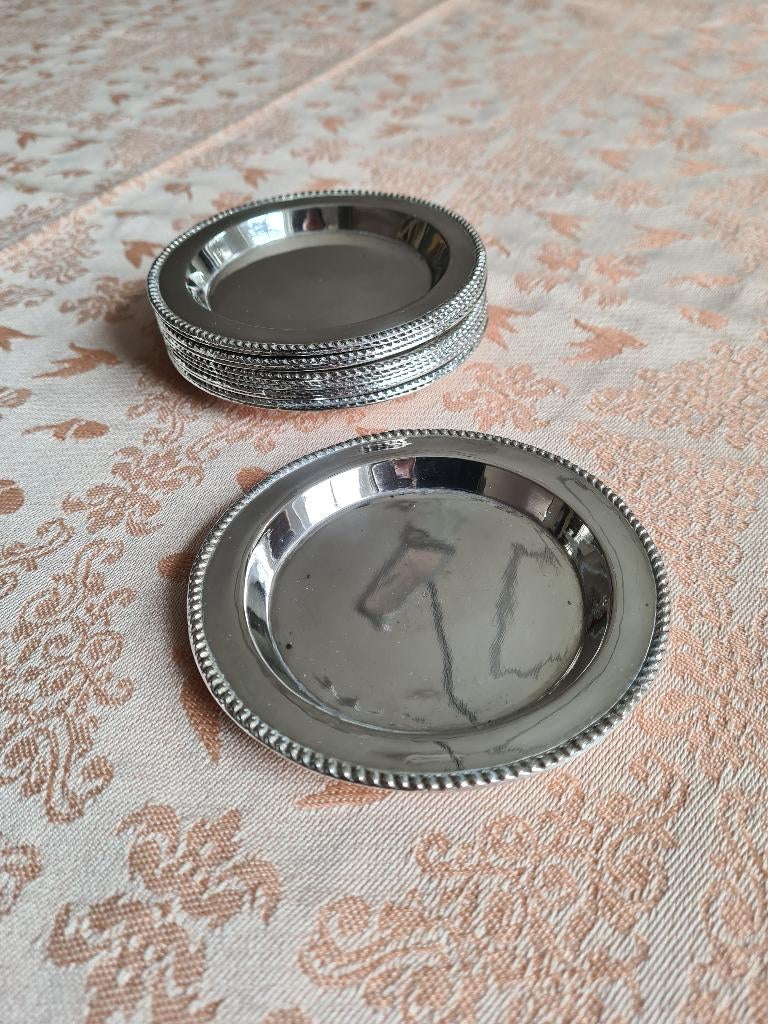 12 kleine zilveren (80 %) onderzetters, Ophalen of Verzenden, Zilver