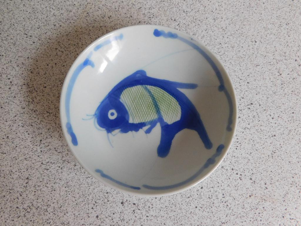 Diep Bord 12 cm. Koi Blauw Groen, Ophalen of Verzenden