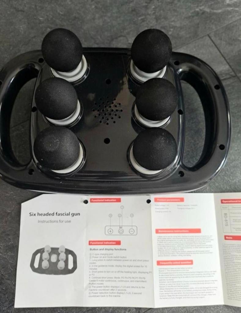 Fascia Massager met 6 Koppen - Zo Goed Als Nieuw, Ophalen of Verzenden, Zo goed als nieuw, Apparaat