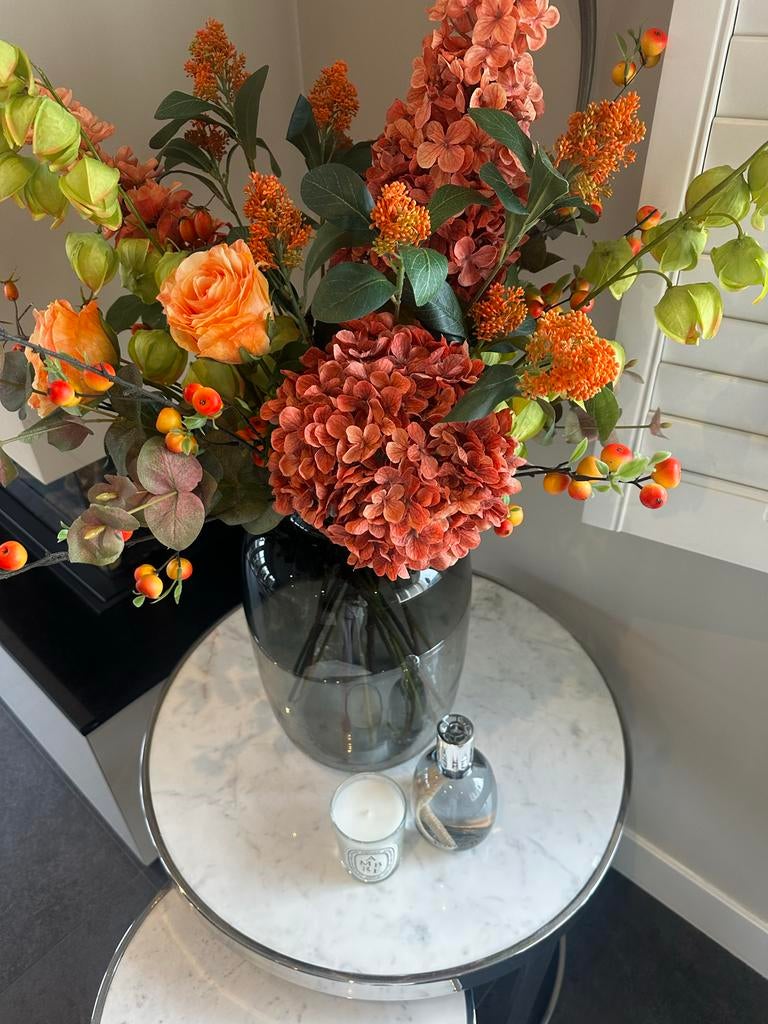 Zijde boeket Vajèn, Overige materialen, Nieuw, Oranje, Ophalen of Verzenden