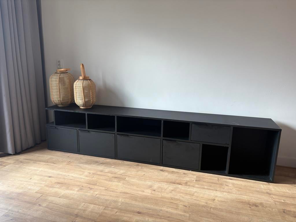 tylko Zwart TV-meubel / dressoir 250 cm, Ophalen, Gebruikt, 200 cm of meer, Minder dan 100 cm