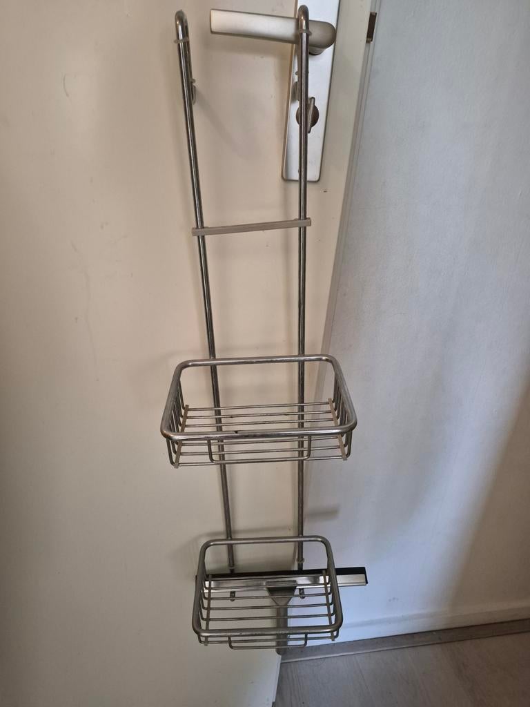 Douche rek met trekker voor over douche cabine, Ophalen